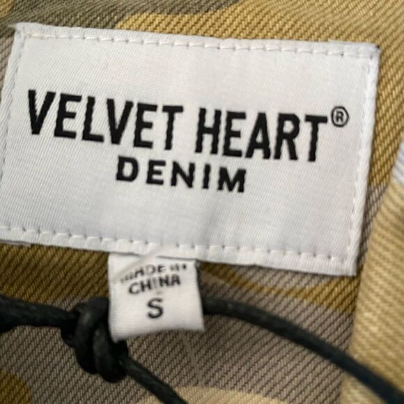 NWT VELVET HEART  Denim military Camo chore Jean jacket small - Picture 8 of 8
